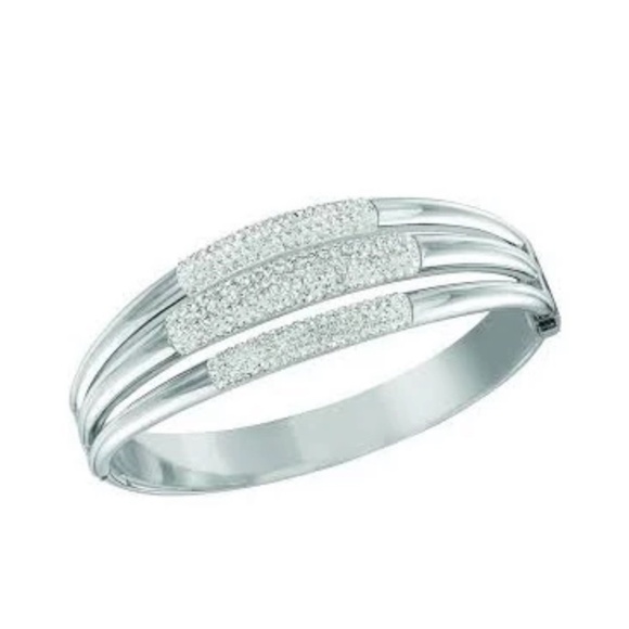 Swarovski Cypress Torque Crystal Rhinestone Rhodium Bracelet - Picture 2 of 2